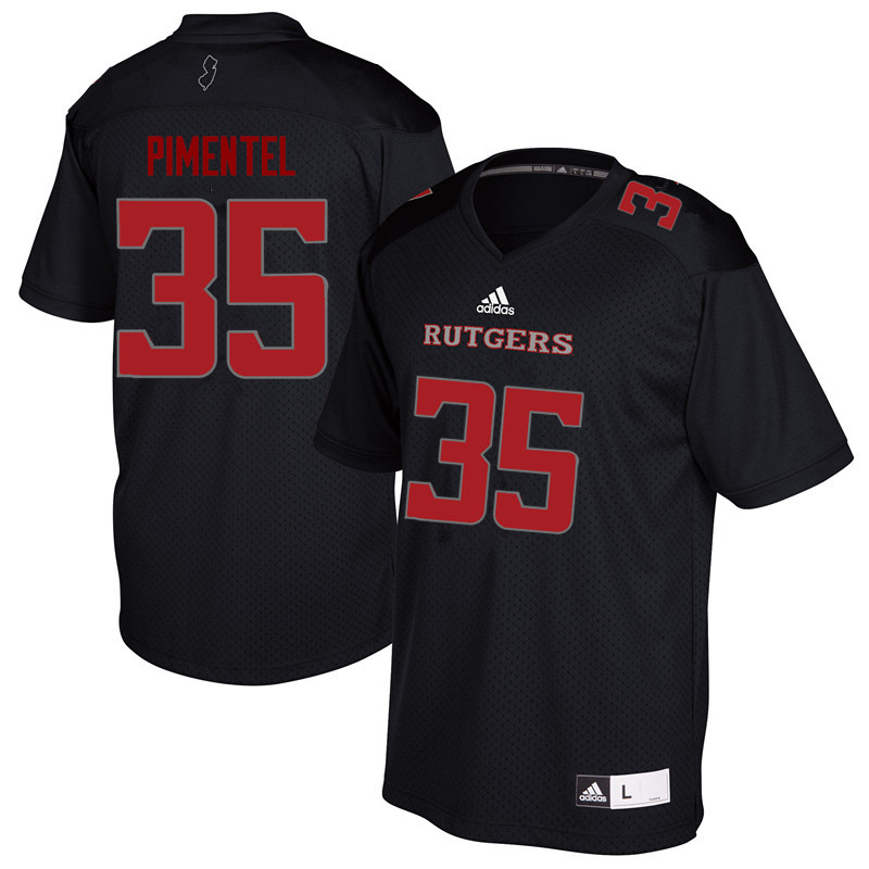 Men #35 Jonathan Pimentel Rutgers Scarlet Knights College Football Jerseys Sale-Black